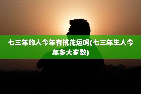 七三年的人今年有桃花运吗(七三年生人今年多大岁数)