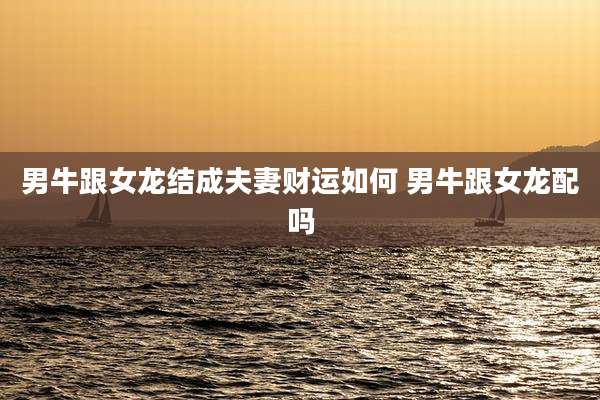 男牛跟女龙结成夫妻财运如何 男牛跟女龙配吗