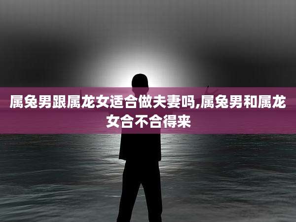 属兔男跟属龙女适合做夫妻吗,属兔男和属龙女合不合得来