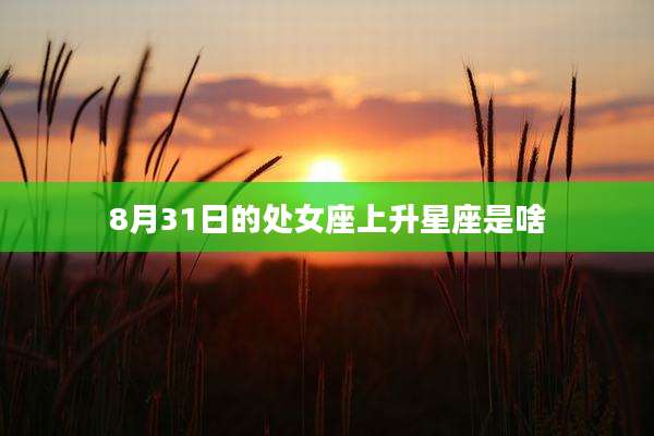 8月31日的处女座上升星座是啥