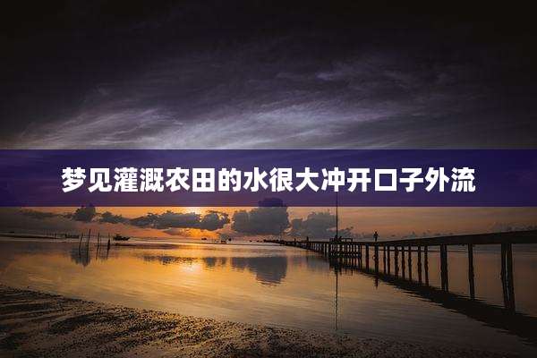 梦见灌溉农田的水很大冲开口子外流