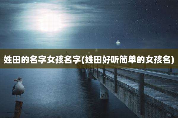 姓田的名字女孩名字(姓田好听简单的女孩名)