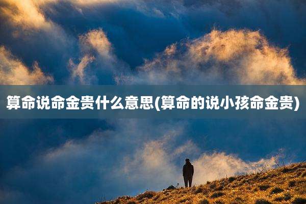 算命说命金贵什么意思(算命的说小孩命金贵)