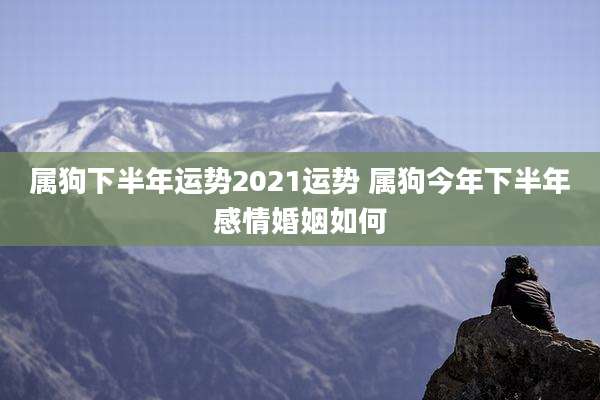属狗下半年运势2021运势 属狗今年下半年感情婚姻如何