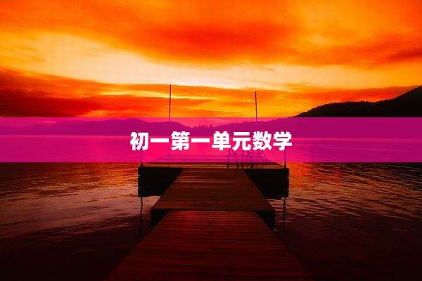 初一第一单元数学