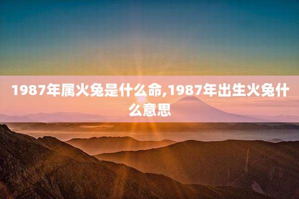 1987年属火兔是什么命,1987年出生火兔什么意思