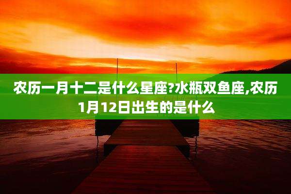 农历一月十二是什么星座?水瓶双鱼座,农历1月12日出生的是什么