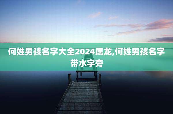 何姓男孩名字大全2024属龙,何姓男孩名字带水字旁