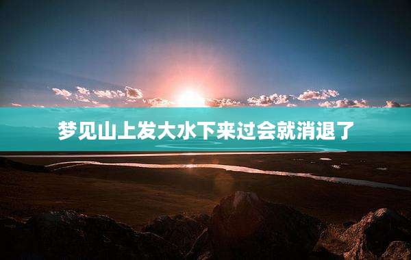 梦见山上发大水下来过会就消退了
