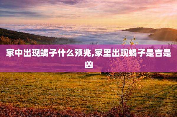 家中出现蝎子什么预兆,家里出现蝎子是吉是凶