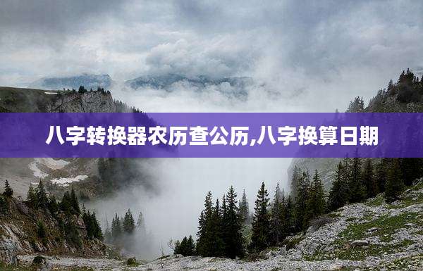 八字转换器农历查公历,八字换算日期