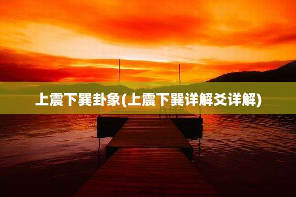 上震下巽卦象(上震下巽详解爻详解)