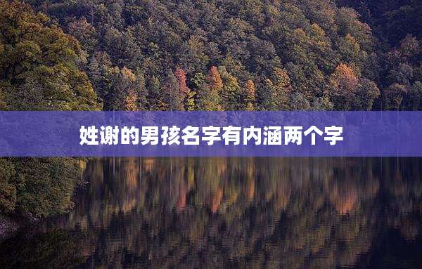 姓谢的男孩名字有内涵两个字