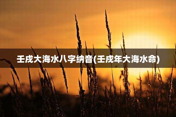 壬戌大海水八字纳音(壬戍年大海水命)