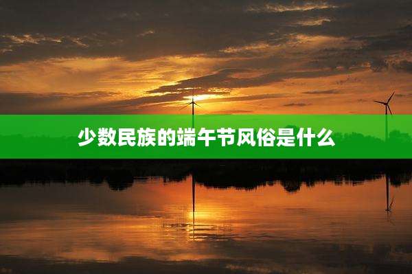 少数民族的端午节风俗是什么