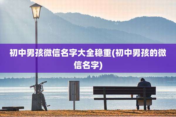 初中男孩微信名字大全稳重(初中男孩的微信名字)