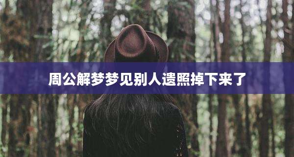 周公解梦梦见别人遗照掉下来了