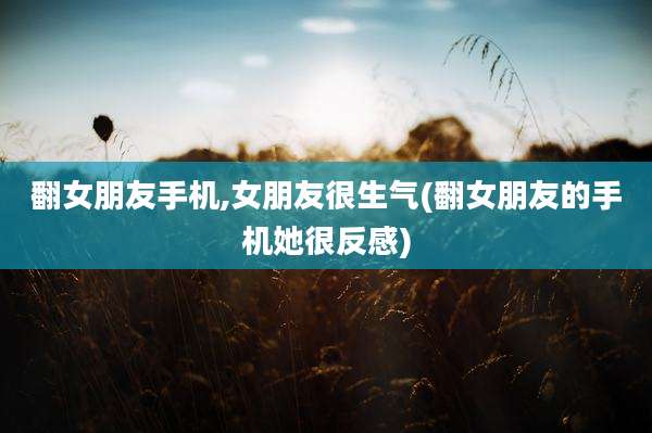 翻女朋友手机,女朋友很生气(翻女朋友的手机她很反感)