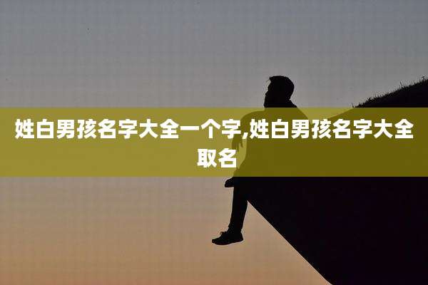 姓白男孩名字大全一个字,姓白男孩名字大全 取名