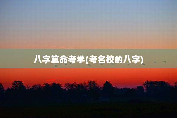 八字算命考学(考名校的八字)