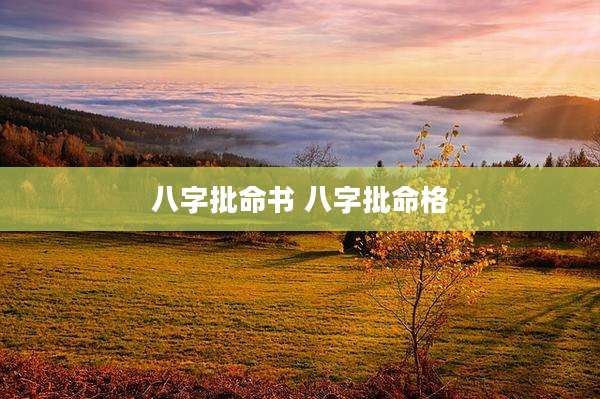 八字批命书 八字批命格