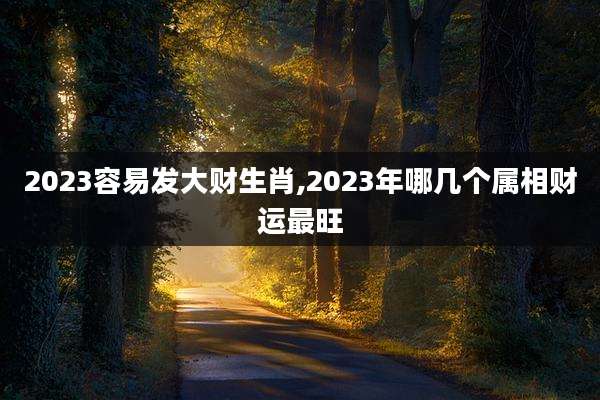 2023容易发大财生肖,2023年哪几个属相财运最旺
