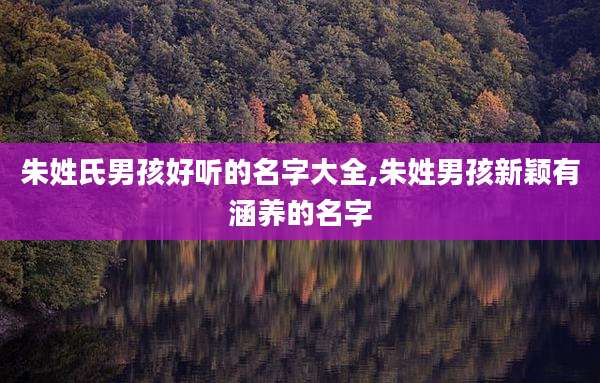 朱姓氏男孩好听的名字大全,朱姓男孩新颖有涵养的名字