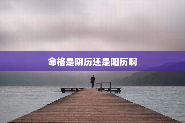 命格是阴历还是阳历啊