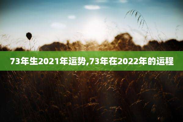 73年生2021年运势,73年在2022年的运程