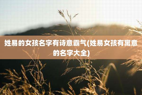 姓易的女孩名字有诗意霸气(姓易女孩有寓意的名字大全)