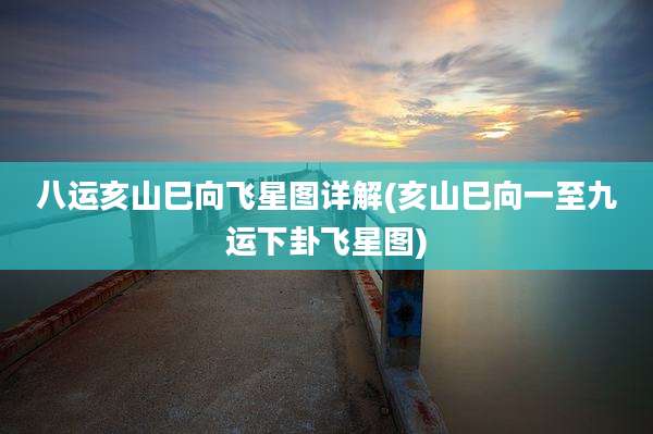 八运亥山巳向飞星图详解(亥山巳向一至九运下卦飞星图)