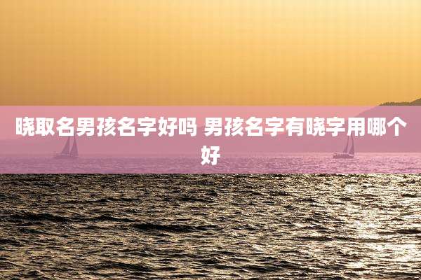 晓取名男孩名字好吗 男孩名字有晓字用哪个好