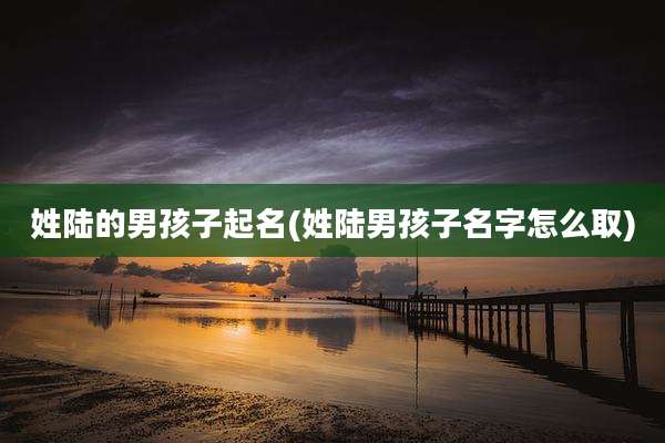 姓陆的男孩子起名(姓陆男孩子名字怎么取)