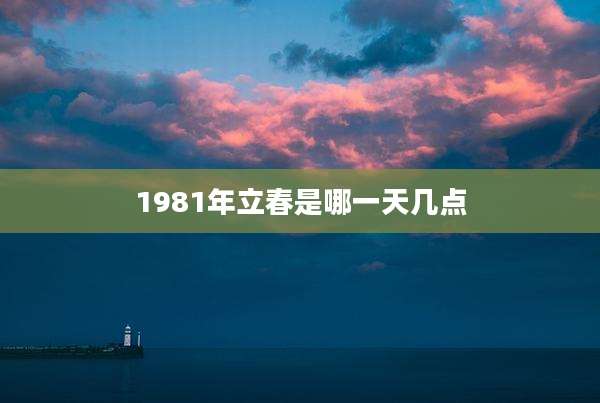 1981年立春是哪一天几点