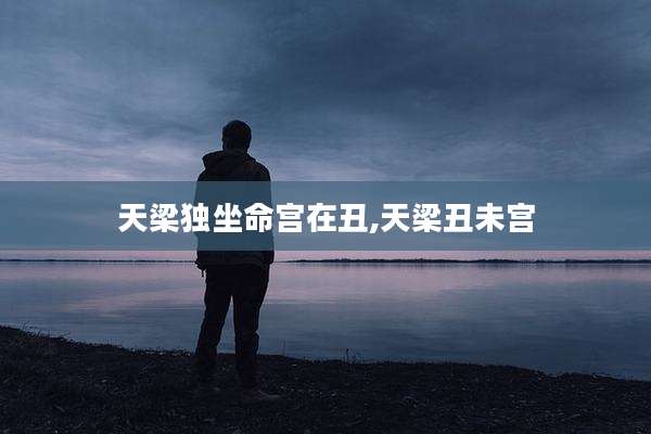 天梁独坐命宫在丑,天梁丑未宫
