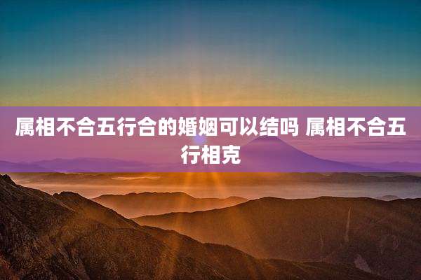 属相不合五行合的婚姻可以结吗 属相不合五行相克