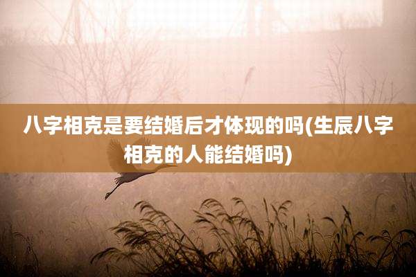 八字相克是要结婚后才体现的吗(生辰八字相克的人能结婚吗)