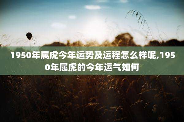 1950年属虎今年运势及运程怎么样呢,1950年属虎的今年运气如何