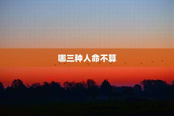 哪三种人命不算