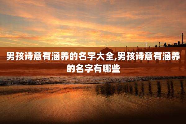 男孩诗意有涵养的名字大全,男孩诗意有涵养的名字有哪些