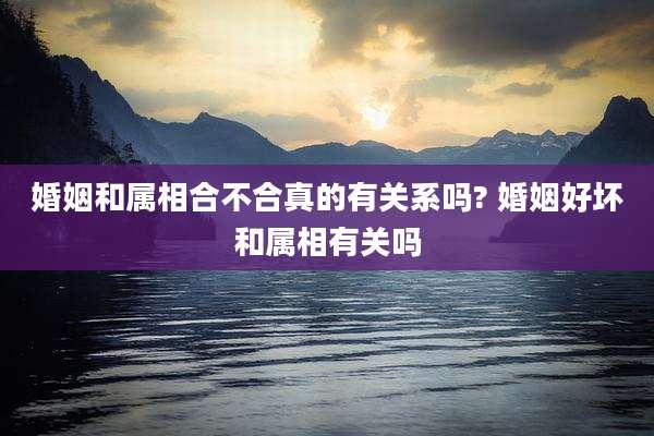 婚姻和属相合不合真的有关系吗? 婚姻好坏和属相有关吗
