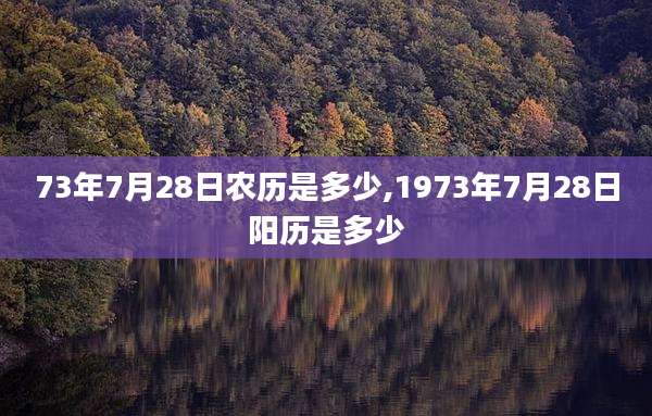 73年7月28日农历是多少,1973年7月28日阳历是多少