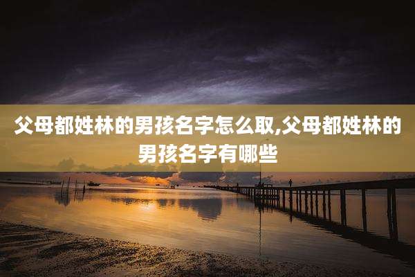 父母都姓林的男孩名字怎么取,父母都姓林的男孩名字有哪些