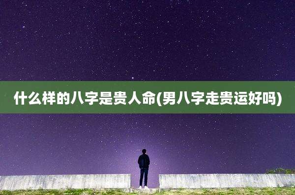 什么样的八字是贵人命(男八字走贵运好吗)