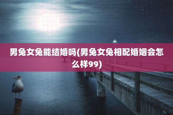 男兔女兔能结婚吗(男兔女兔相配婚姻会怎么样99)