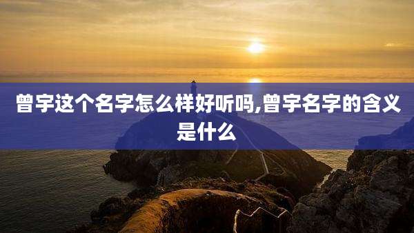 曾宇这个名字怎么样好听吗,曾宇名字的含义是什么
