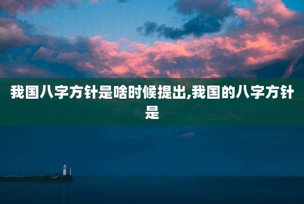 我国八字方针是啥时候提出,我国的八字方针是