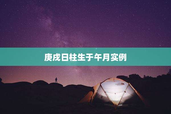 庚戌日柱生于午月实例