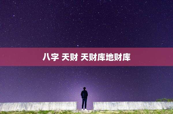 八字 天财 天财库地财库