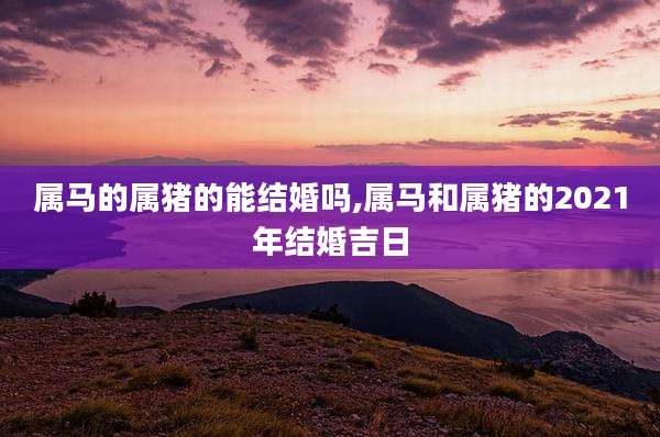 属马的属猪的能结婚吗,属马和属猪的2021年结婚吉日